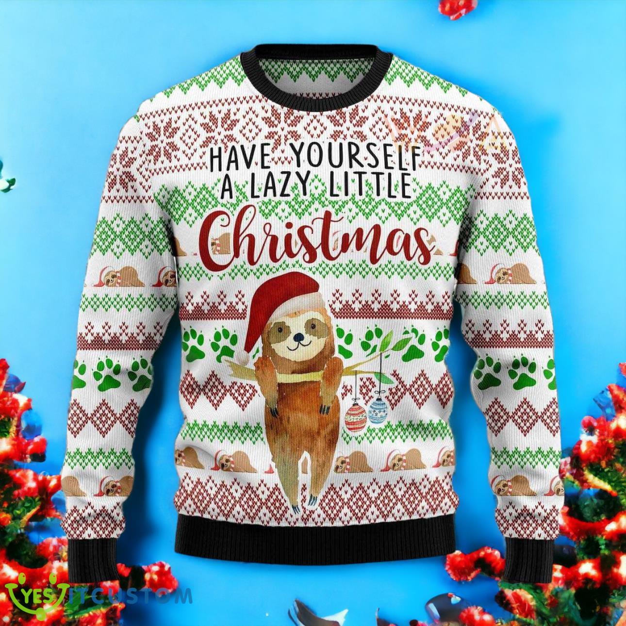 Have Yourself A Lazy Christmas Sloth Ugly Christmas 3D Sweater 3 Have Yourself A Lazy Christmas Sloth Ugly Christmas 3D Sweater Product Photo 1