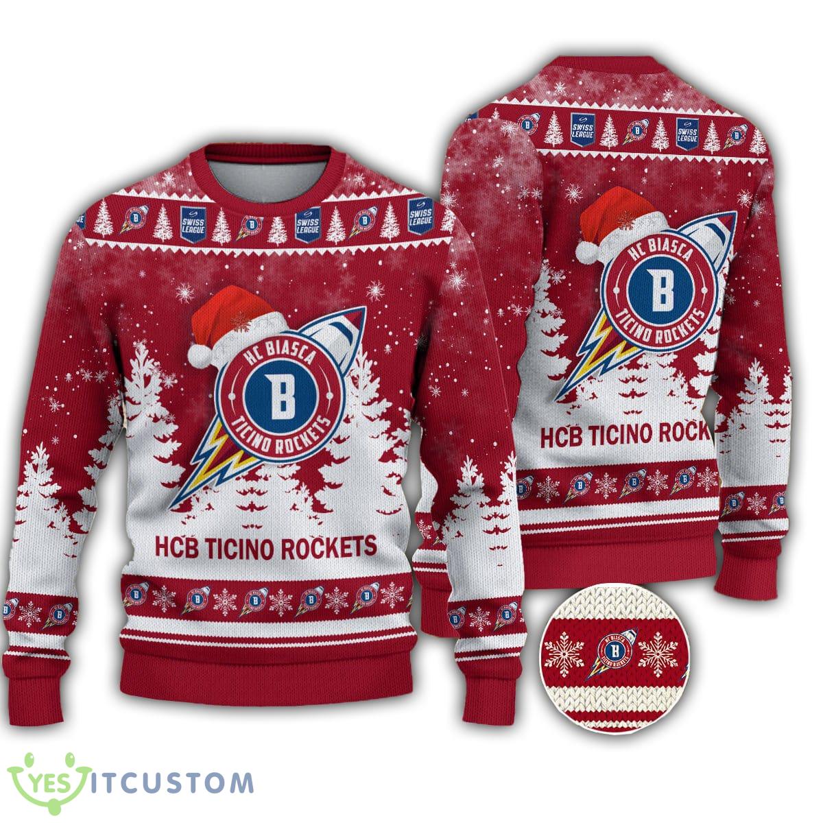 HCB Ticino Rockets Logo Santa Hat Forest Snow Ugly Christmas Sweater Gift 3 HCB Ticino Rockets Logo Santa Hat Forest Snow Ugly Christmas Sweater Gift - HCB Ticino Rockets Logo Santa Hat Forest Snow Ugly Christmas Sweater Gift
