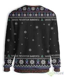 Heart Suicide Prevention Awareness Ugly Christmas Sweater For Everyone Product Photo 2