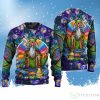 Hippie Peace Sign Old Man Smoking Weed Ugly Christmas Sweater For Men & Women Product Photo 1