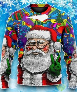 Hippie Santa Claus Christmas Ugly Christmas Sweater 3 Hippie Santa Claus Christmas Ugly Christmas Sweater Product Photo 2