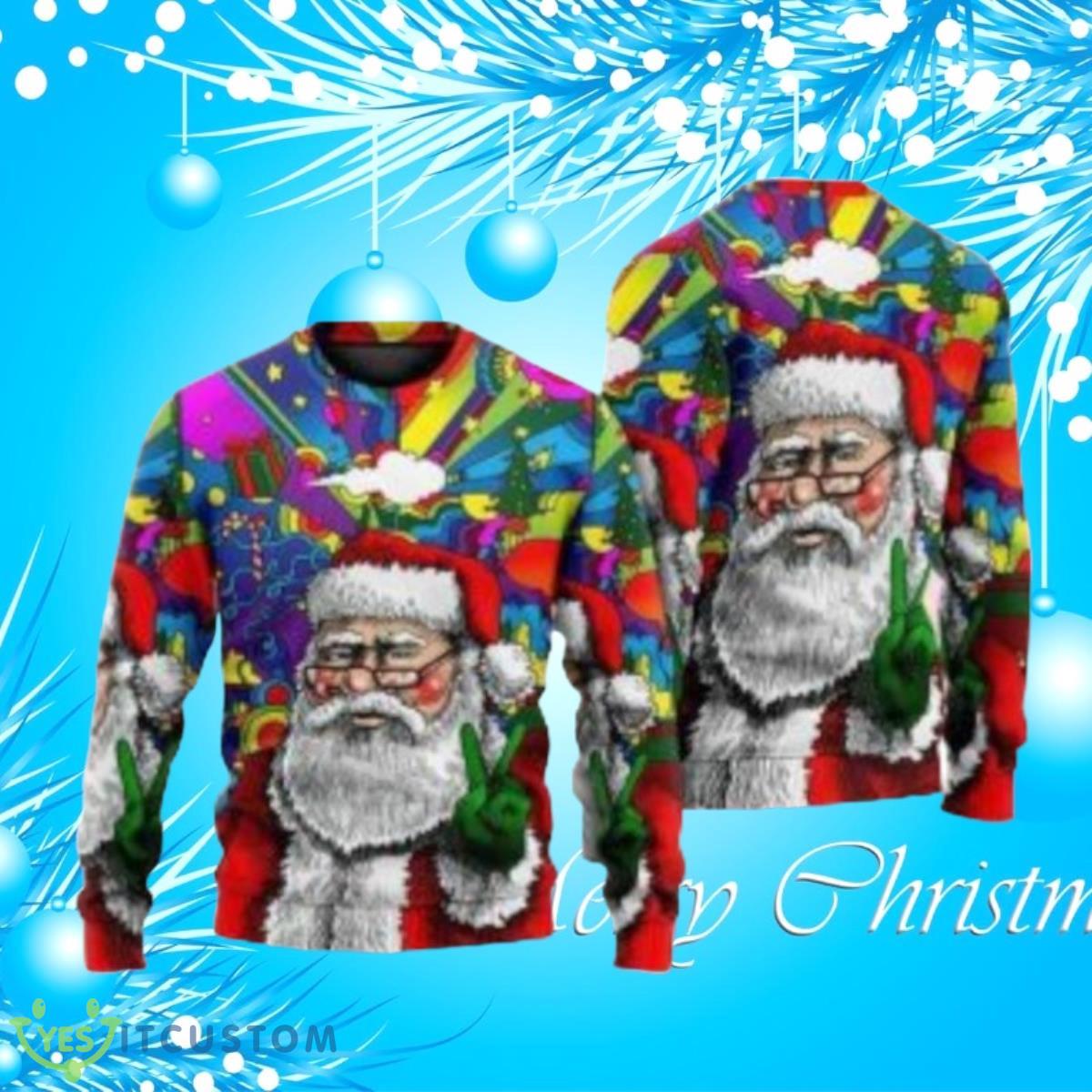 Hippie Santa Claus Gift For Christmas Ugly Christmas Sweaters Unique Gift For Men And Women 3 Hippie Santa Claus Gift For Christmas Ugly Christmas Sweaters Unique Gift For Men And Women Product Photo 1