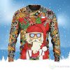 Hippie Santa Claus Love & Peace Cartoon Ugly Christmas Sweater For Men & Women Product Photo 1