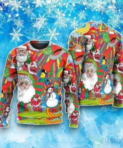 Hippie Santa Merry Xmas Ugly Christmas Sweater Product Photo 1