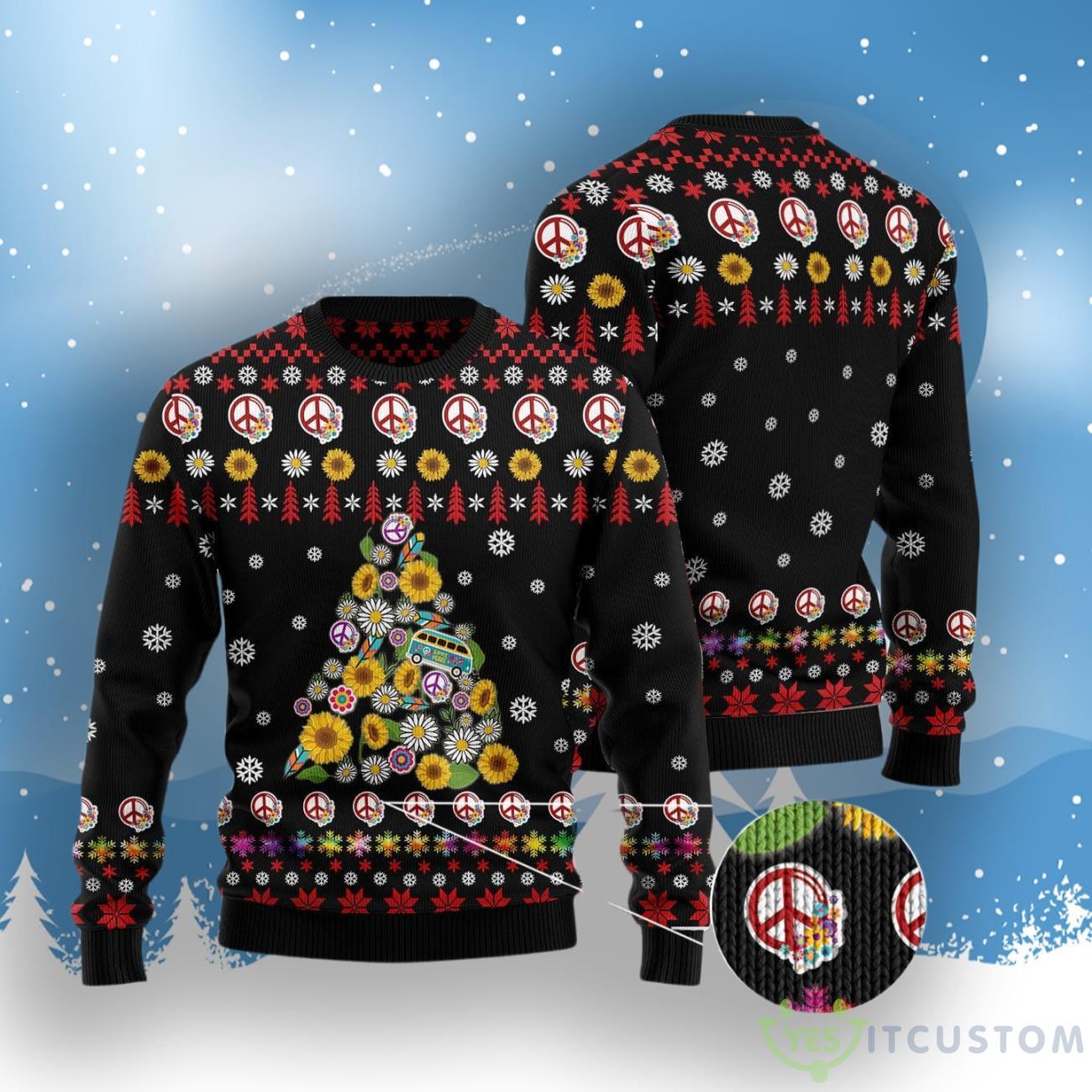 Hippie Tree Xmas Ugly Christmas Sweater 8 Hippie Tree Xmas Ugly Christmas Sweater Product Photo 2