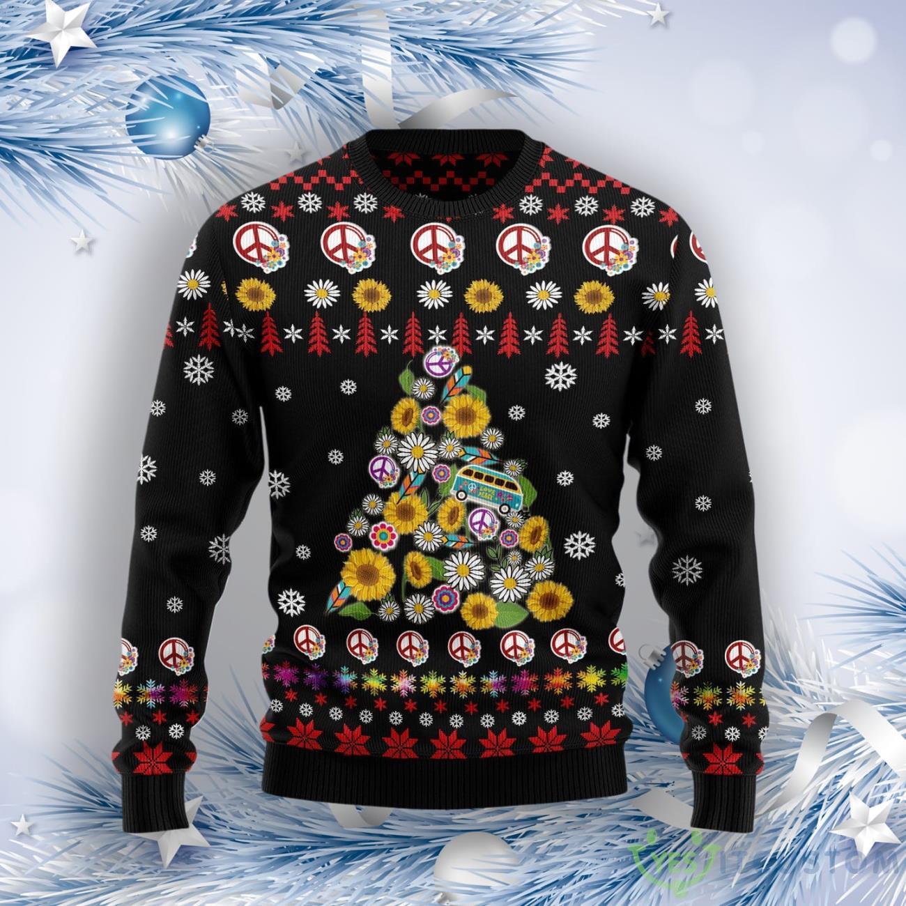 Hippie Tree Xmas Ugly Christmas Sweater 7 Hippie Tree Xmas Ugly Christmas Sweater Product Photo 1
