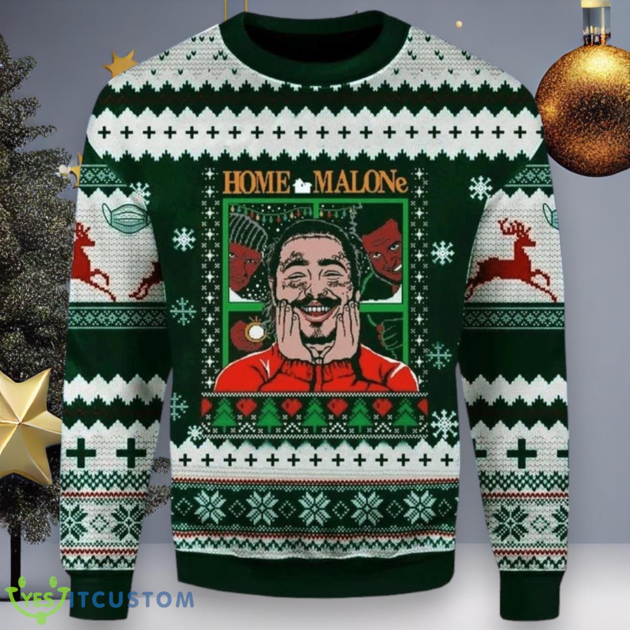 Home Malone Ugly Christmas Sweater YesItCustom