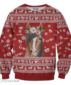 Horse Flowers Ugly Sweaters 3D All Over Printed 3D Christmas Sweater Christmas Gift Product Photo 2