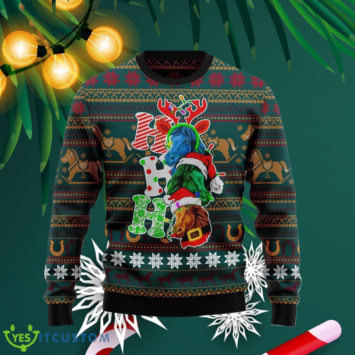Horse Ho Ho Ho Ugly Christmas Sweater Impressive Gift For Men And Women 3 Horse Ho Ho Ho Ugly Christmas Sweater Impressive Gift For Men And Women Product Photo 1