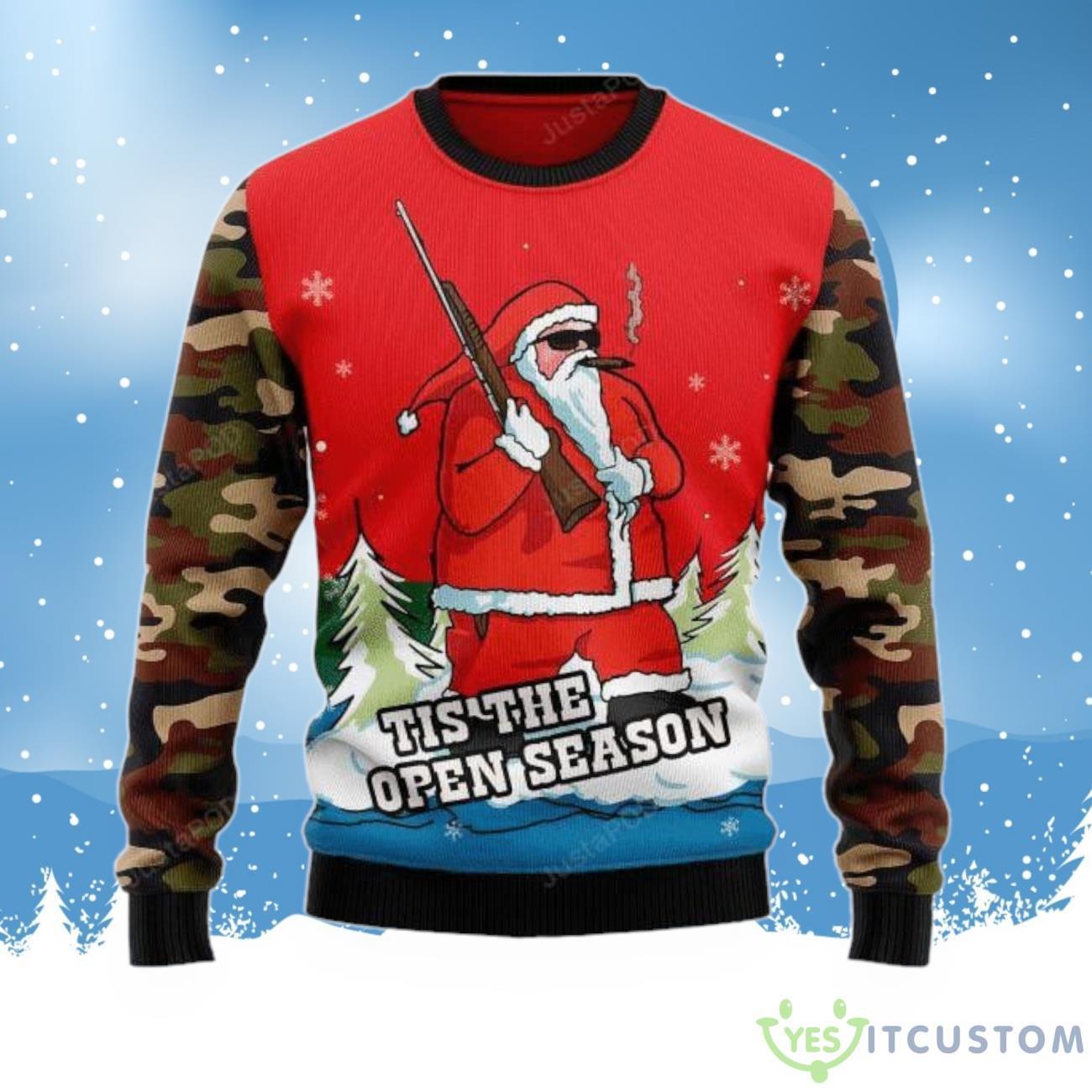 Hunting Santa Ugly Christmas Sweater For Men & Women 3 Hunting Santa Ugly Christmas Sweater For Men & Women Product Photo 1
