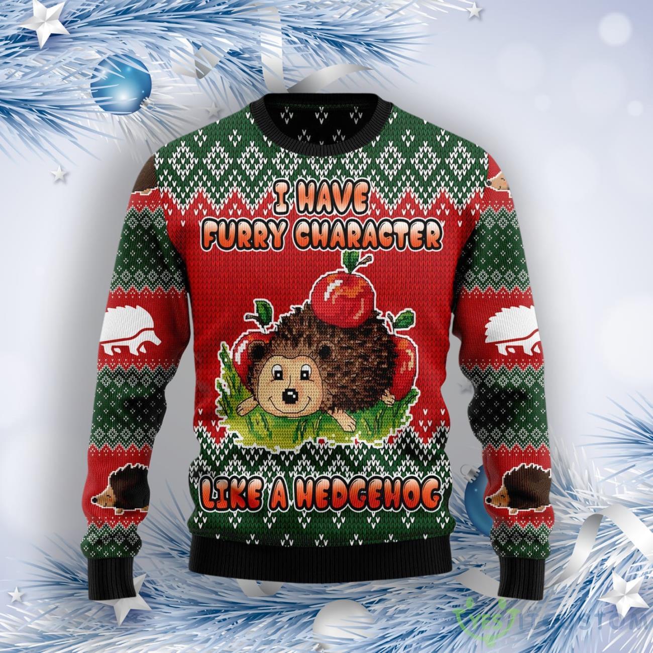 I Have A Furry Character Like A Hedgehog Ugly Christmas Sweater 7 I Have A Furry Character Like A Hedgehog Ugly Christmas Sweater Product Photo 1