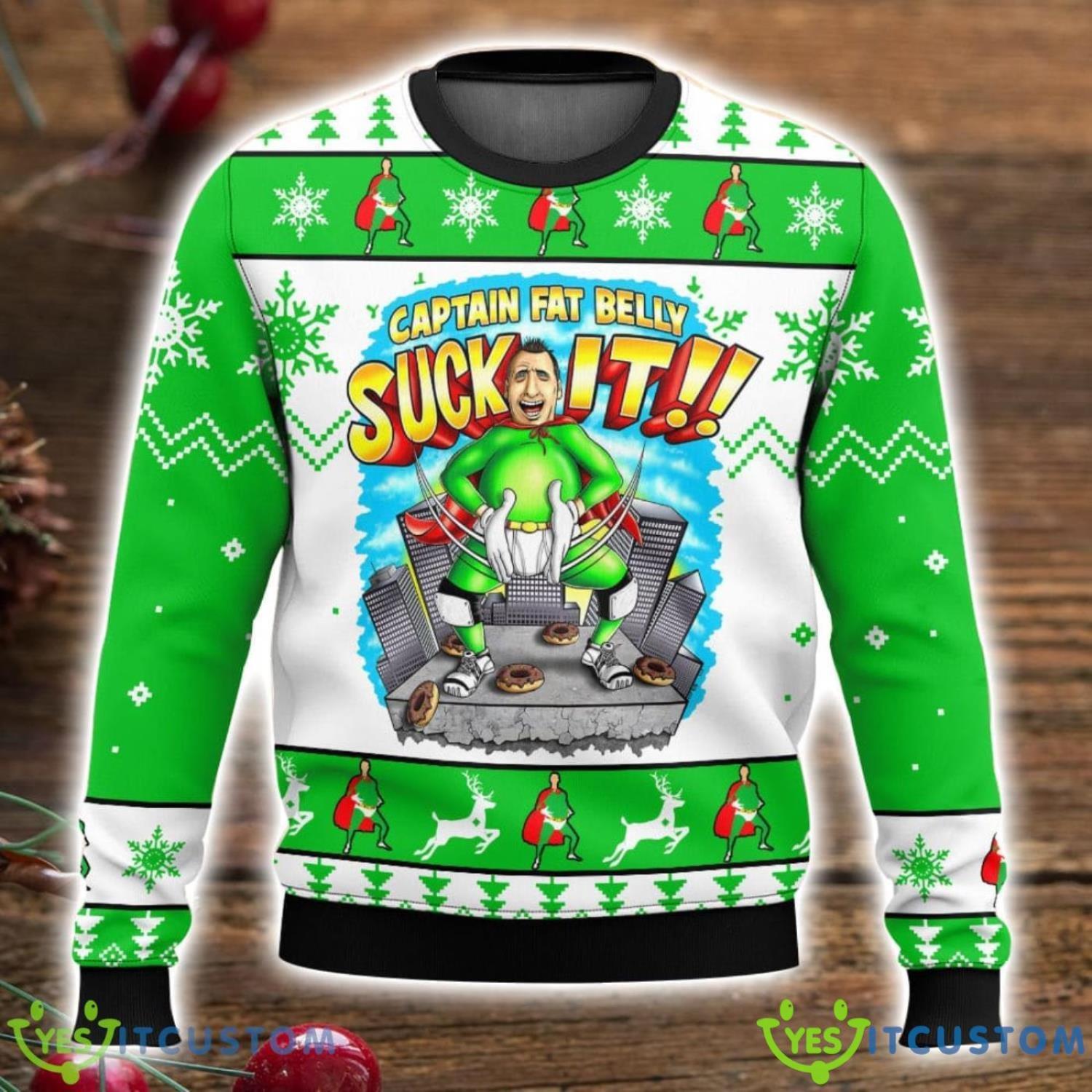 Impractical Jokers Captain Fat Belly Suck It Ugly Christmas Sweater Trending Christmas Gift 3D Sweater 5 Impractical Jokers Captain Fat Belly Suck It Ugly Christmas Sweater Trending Christmas Gift 3D Sweater Product Photo 1
