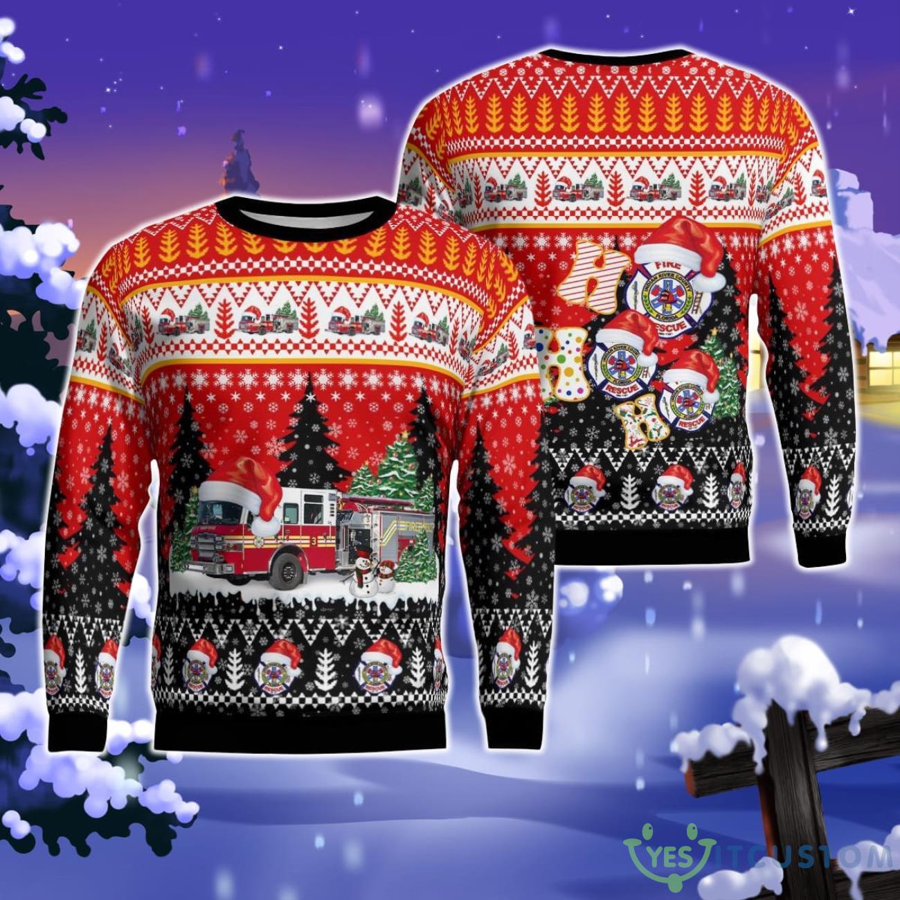 Indian River County Fire Rescue, Vero Beach, Florida Christmas Ugly Sweater 3 Indian River County Fire Rescue, Vero Beach, Florida Christmas Ugly Sweater Product Photo 1