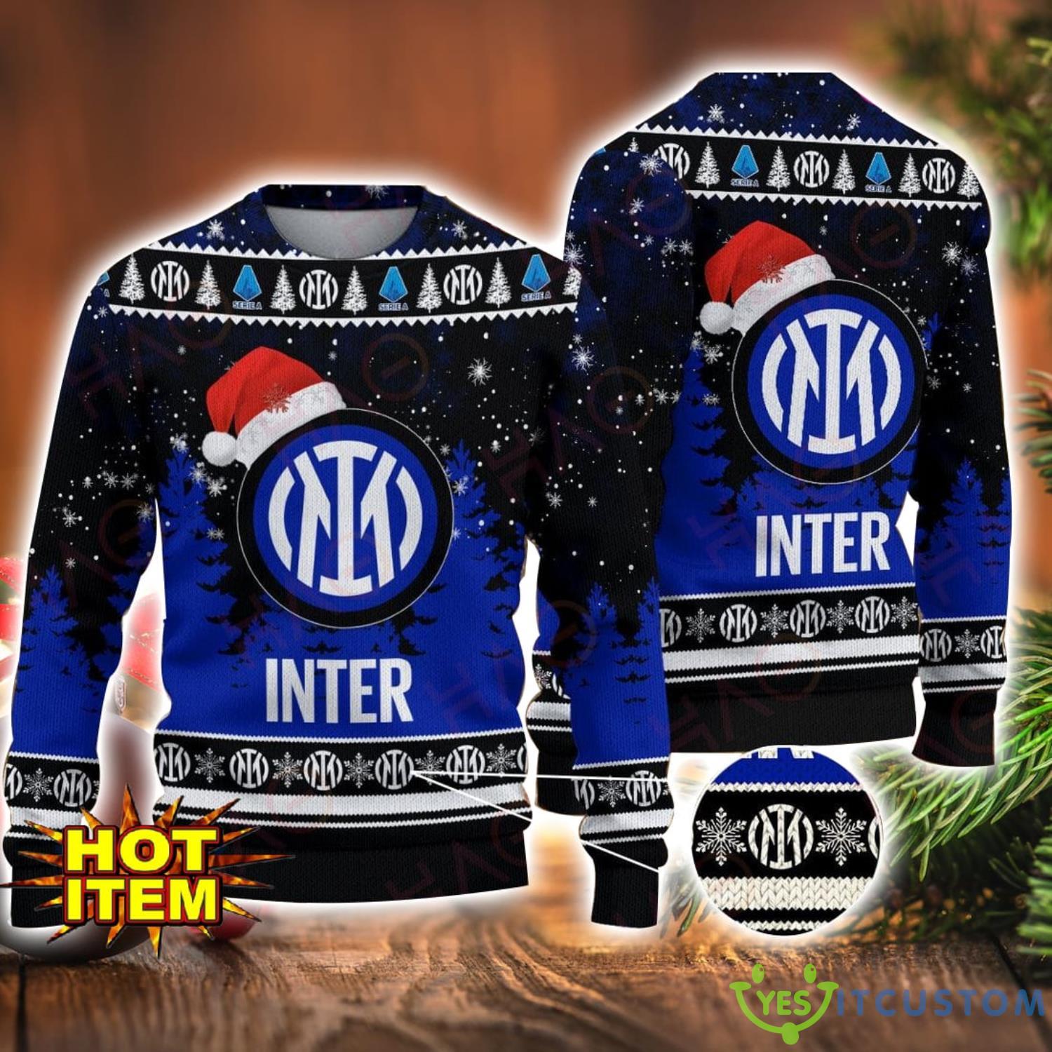 Inter Black Mix Blue All Over Printed 3D Sweater Christmas Gift For Men And Women 3 Inter Black Mix Blue All Over Printed 3D Sweater Christmas Gift For Men And Women Product Photo 1