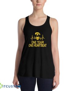 Iowa Hawkeyes One Team One Heartbeat T Shirt, Christmas Sweatshirt - 8800 Women's Flowy Racerback Tank