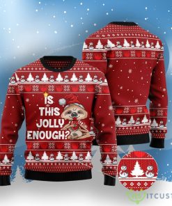 Is This Jolly Enough Sloth Ugly Christmas Sweater Product Photo 3