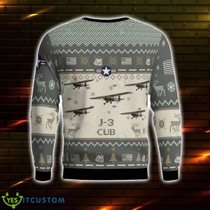 J-3 Cub J3 3D Aircraft Ugly Sweater Christmas Gift For Men And Women Product Photo 2