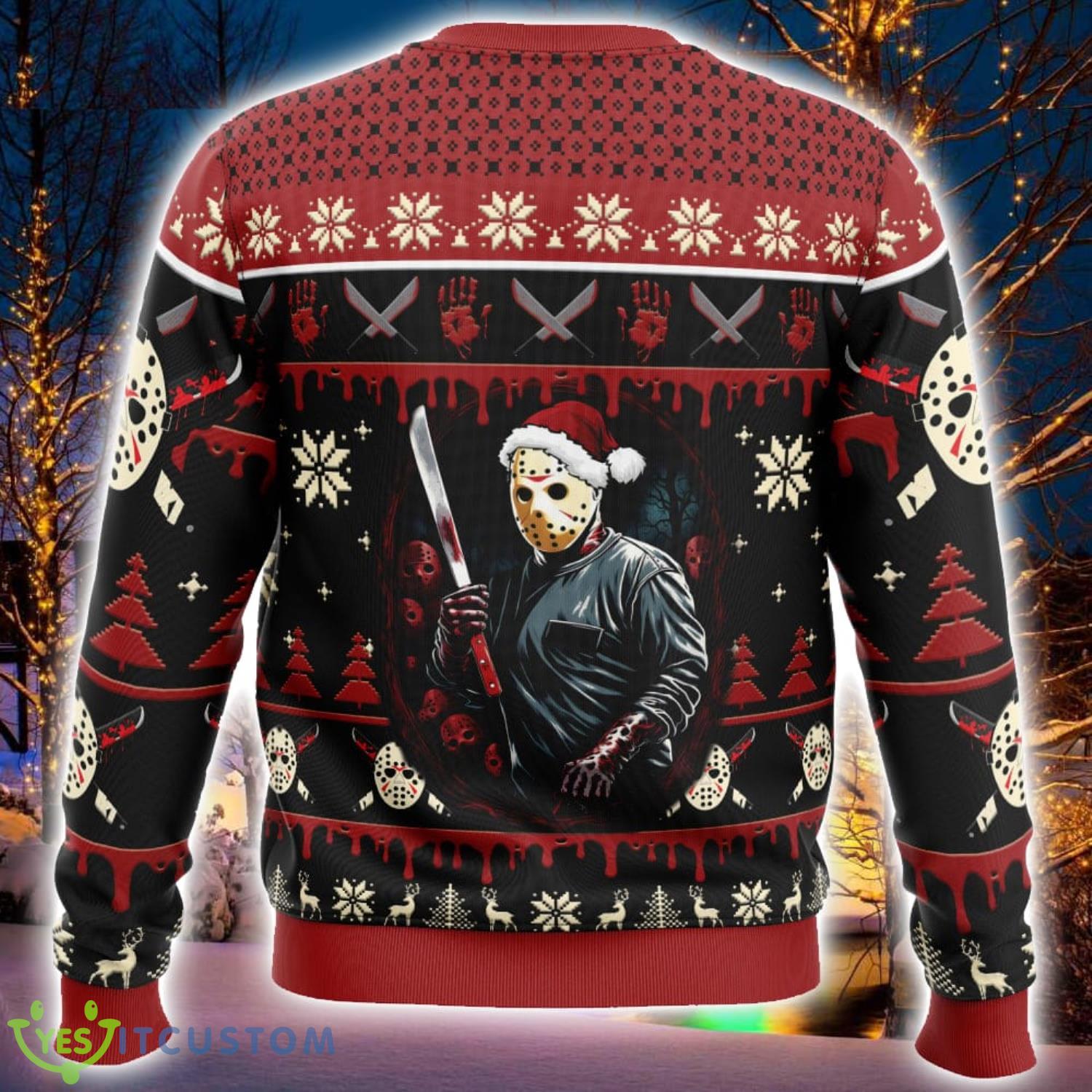 Jason Voorhees Firday the 13th 3D Ugly Christmas Sweater Nice Christmas Gift For Men And Women 3 Jason Voorhees Firday the 13th 3D Ugly Christmas Sweater Nice Christmas Gift For Men And Women Product Photo 3