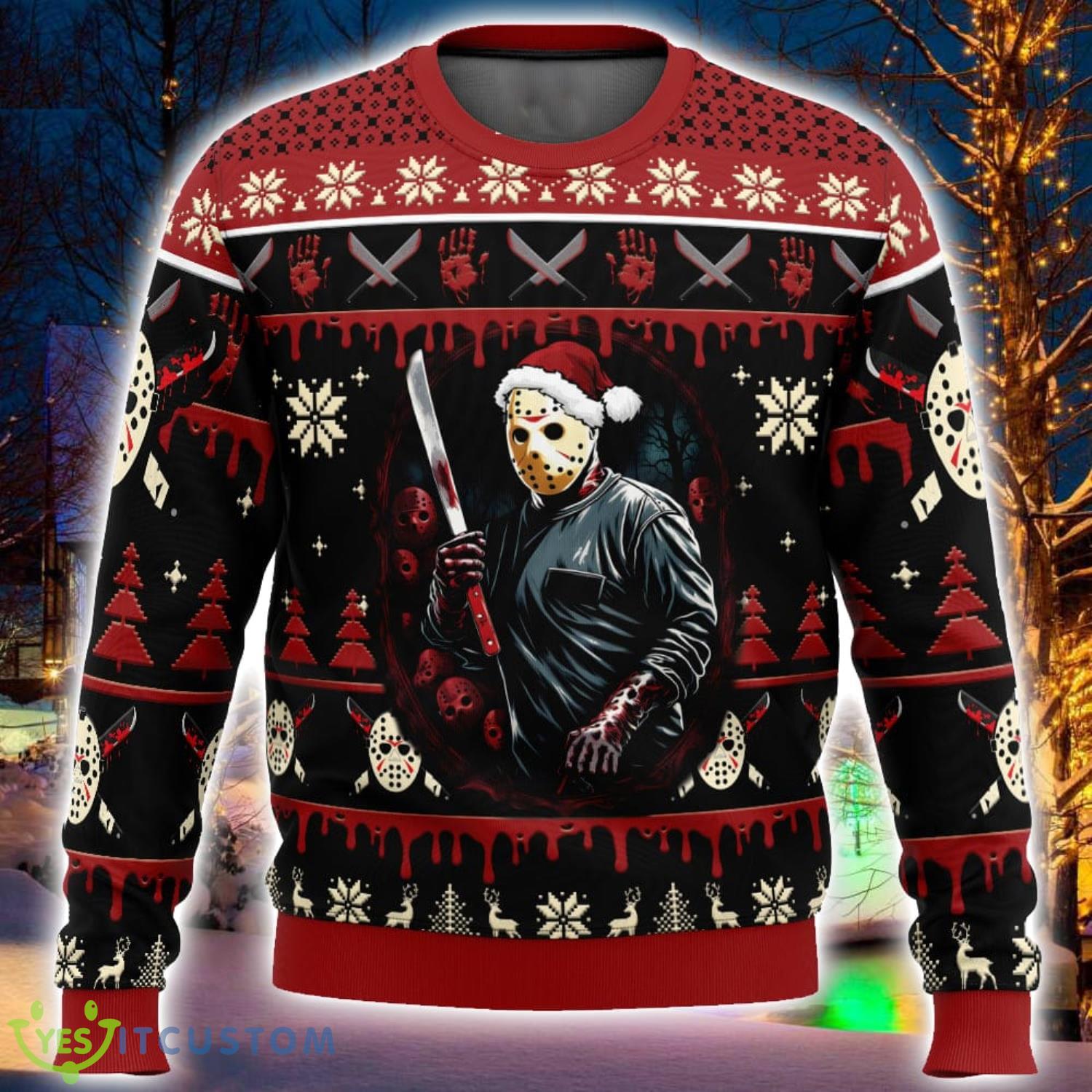 Jason Voorhees Firday the 13th 3D Ugly Christmas Sweater Nice Christmas Gift For Men And Women 7 Jason Voorhees Firday the 13th 3D Ugly Christmas Sweater Nice Christmas Gift For Men And Women Product Photo 1