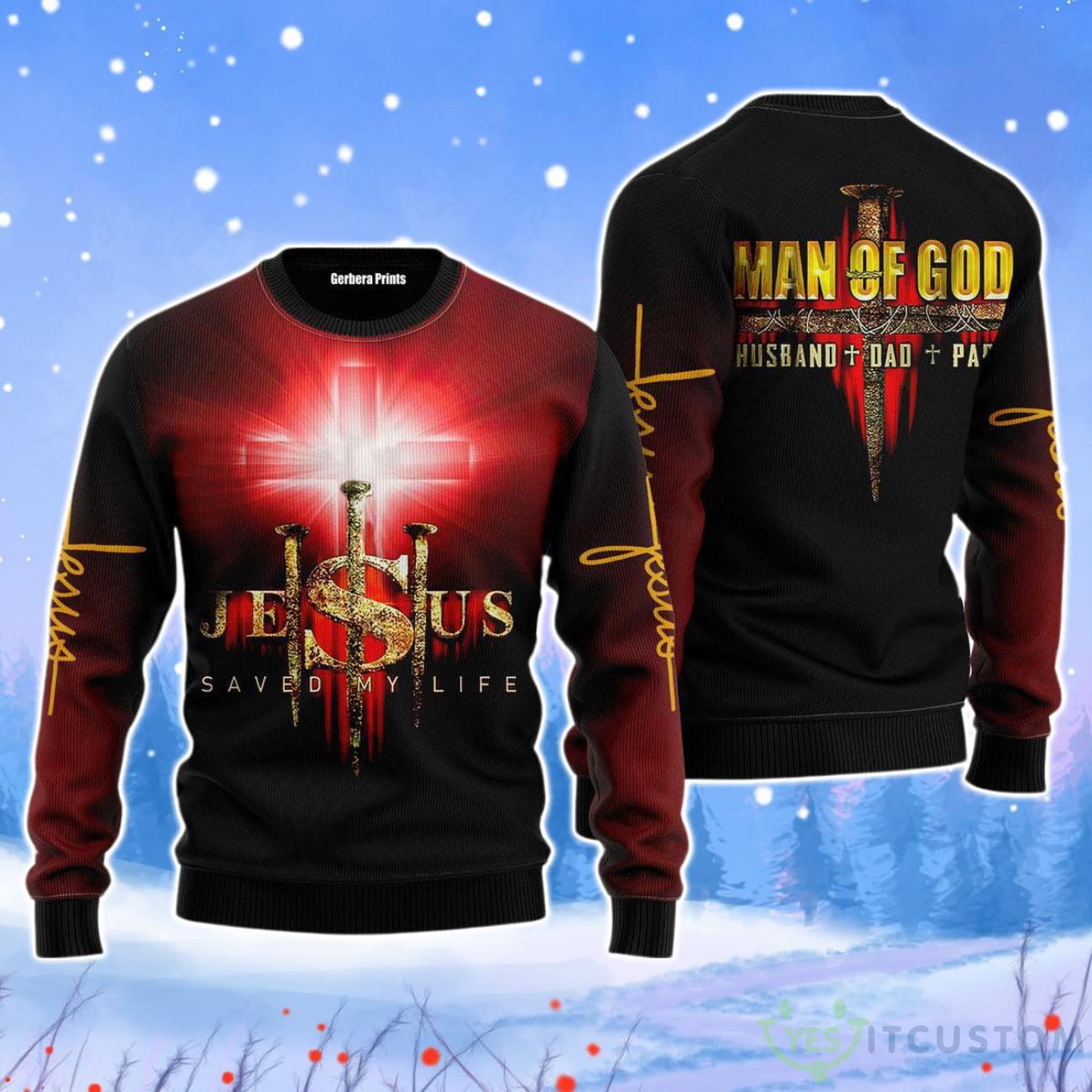 Jesus Man Of God Christmas Unisex Ugly Sweater 3 Jesus Man Of God Christmas Unisex Ugly Sweater Product Photo 1