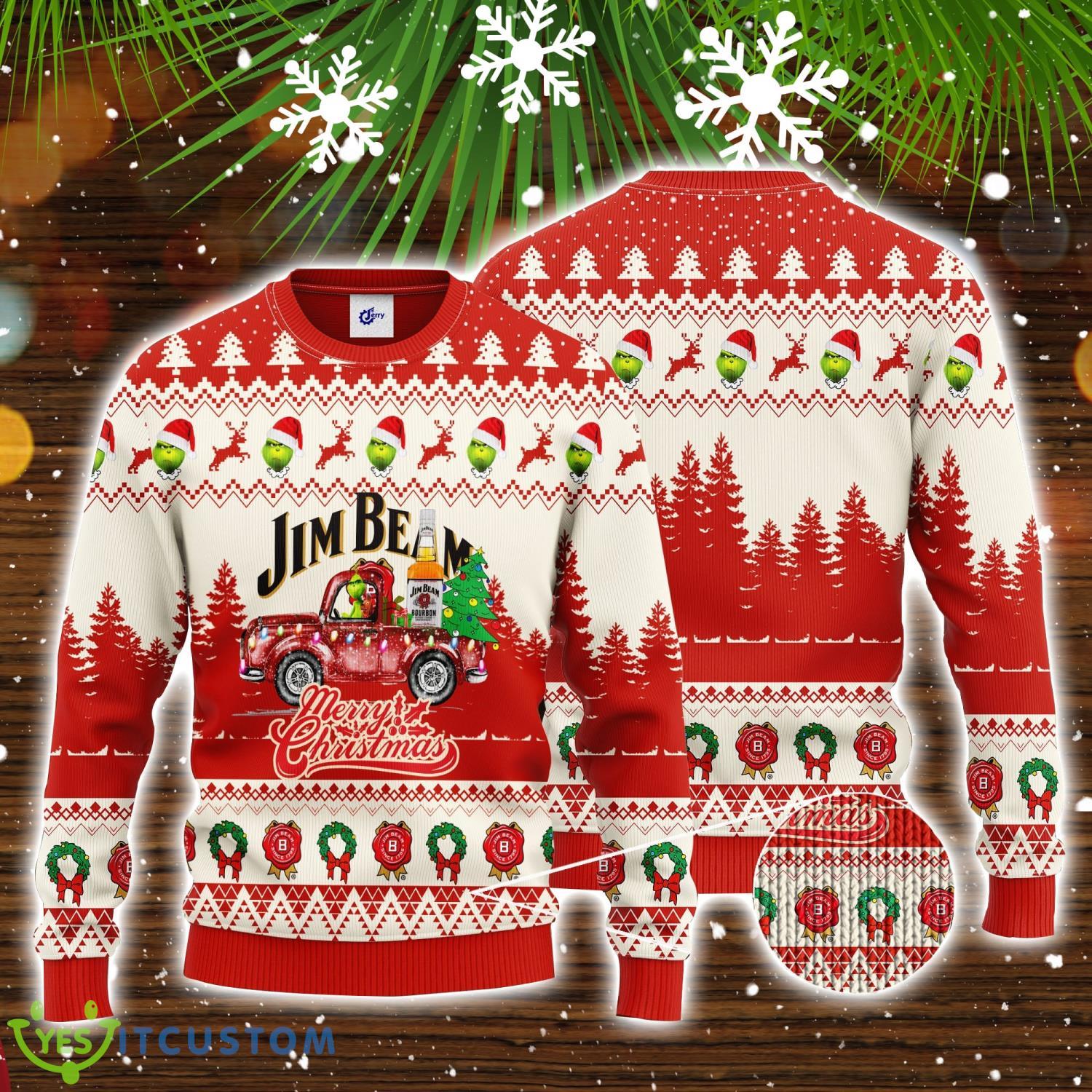Jim Beam Grinch Merry Christmas 3D Ugly Christmas Sweater Unisex Sweater Christmas Gift 3 Jim Beam Grinch Merry Christmas 3D Ugly Christmas Sweater Unisex Sweater Christmas Gift Product Photo 1