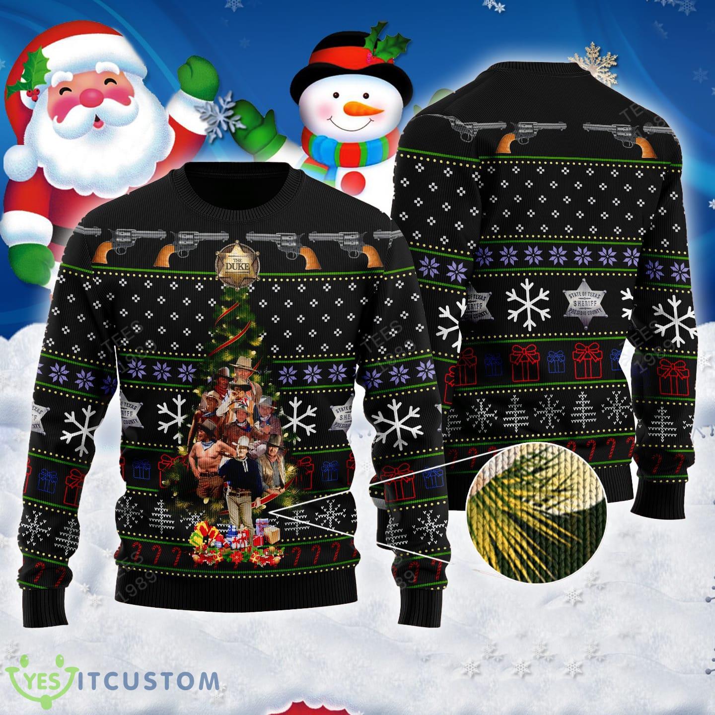 John Wayne tree Knitted Sweater Christmas 3 John Wayne tree Knitted Sweater Christmas - John Wayne tree Knitted Sweater Christmas
