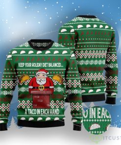 Keep Your Holiday Diet Balanced With Tacos Ugly Christmas Sweater Product Photo 3