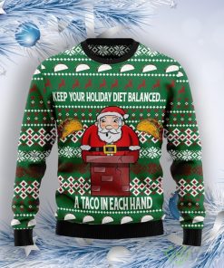 Keep Your Holiday Diet Balanced With Tacos Ugly Christmas Sweater Product Photo 1