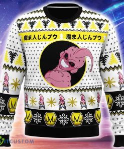 Kid Buu Face Dragon Ball Z Ugly Christmas 3D Sweater Gift Holidays - Kid Buu Face Dragon Ball Z Ugly Christmas Sweater_1