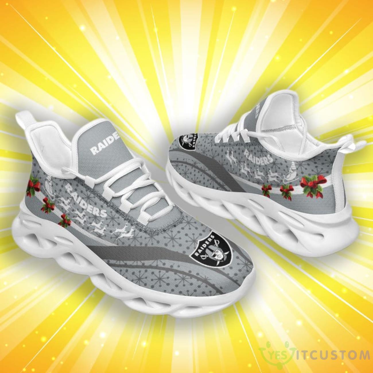 Las Vegas Raiders Christmas Pattern Exclusive Max Soul Shoes 3 Las Vegas Raiders Christmas Pattern Exclusive Max Soul Shoes Product Photo 1