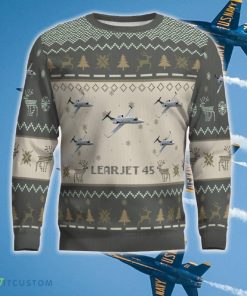 Learjet 45 Aircraft Ugly Christmas 3D Sweater New Gift For Fans - Learjet 45_Aircraft Ugly Sweater_2