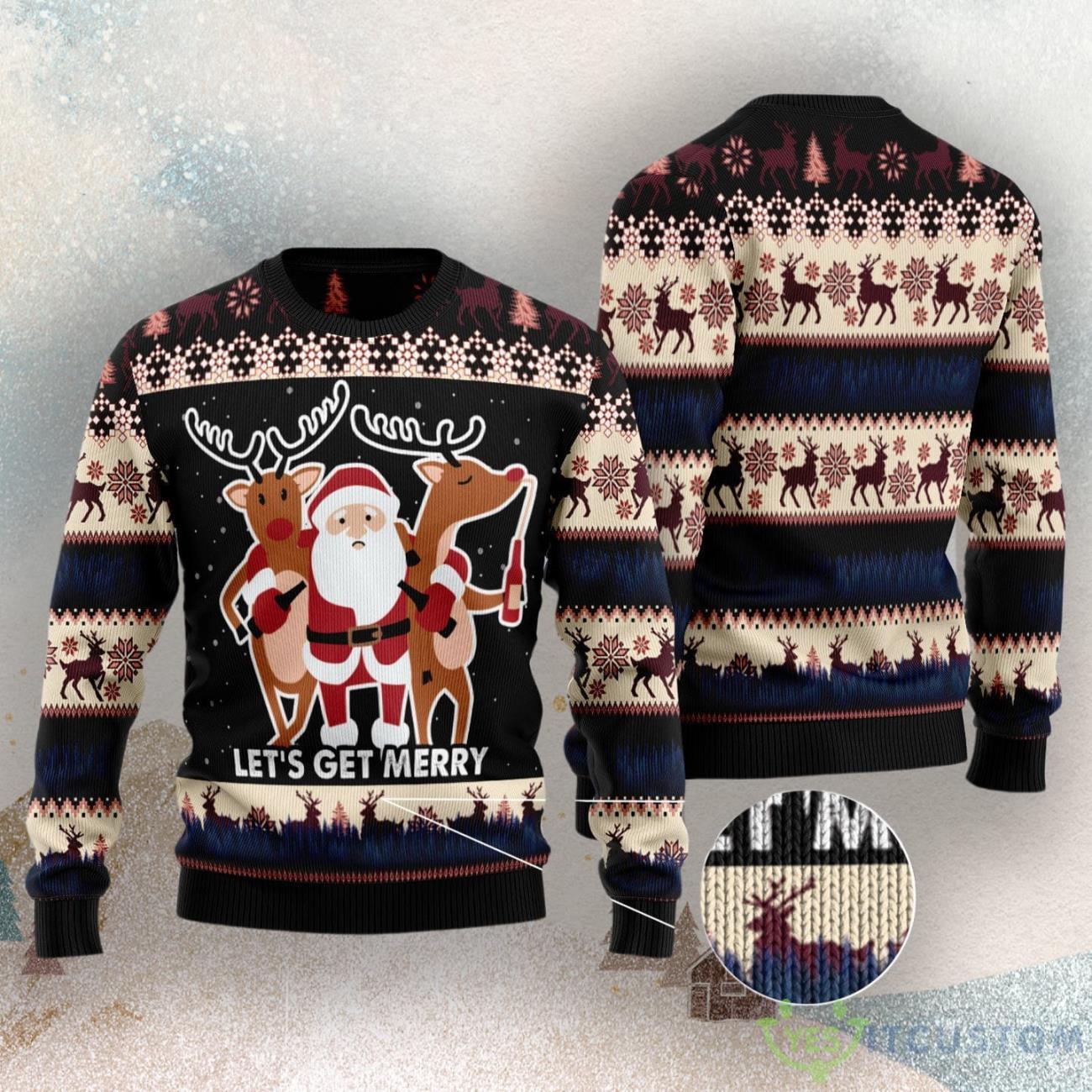 Let‘S Get Merry Ugly Christmas Sweater 3 Let‘S Get Merry Ugly Christmas Sweater Product Photo 1