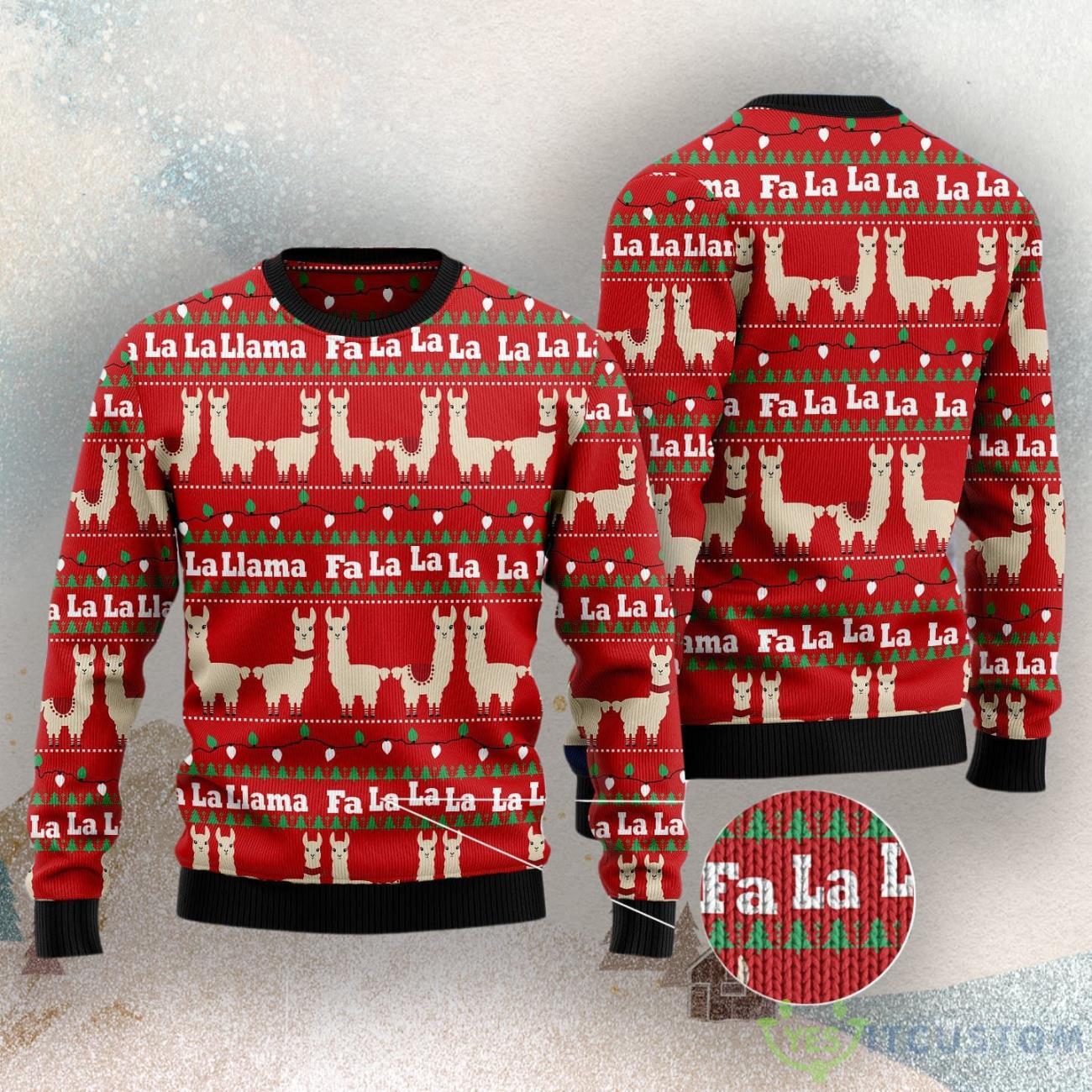 Llama Lalala Ugly Christmas Sweater 3 Llama Lalala Ugly Christmas Sweater Product Photo 3
