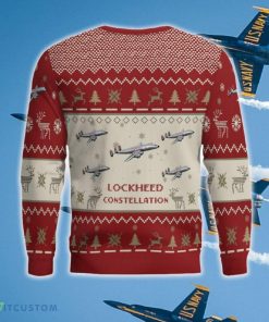 Lockheed Constellation Aircraft Red Ugly Christmas 3D Sweater New Gift Holidays - Lockheed Constellation_Aircraft Ugly Sweater Red_3