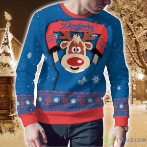 Los Angeles Dodgers Cute Reindeer Ugly Christmas Sweater Christmas Party Gift Product Photo 2
