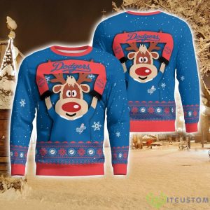 Los Angeles Dodgers Cute Reindeer Ugly Christmas Sweater Christmas Party Gift Product Photo 1