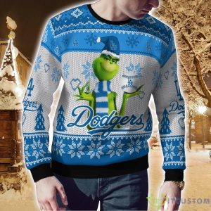 Los Angeles Dodgers Grinch Snowflake Pattern Ugly Sweater Christmas 3 Los Angeles Dodgers Grinch Snowflake Pattern Ugly Sweater Christmas Product Photo 2
