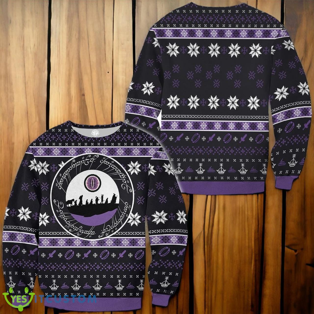 Lotr Ring Language Ugly 3D Sweater 3 Lotr Ring Language Ugly 3D Sweater Product Photo 1