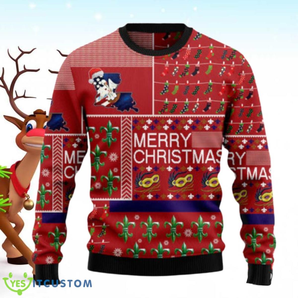 Louisiana Merry Christmas Ugly Christmas Sweaters Special Gift For Men And Women 3 Louisiana Merry Christmas Ugly Christmas Sweaters Special Gift For Men And Women Product Photo 1