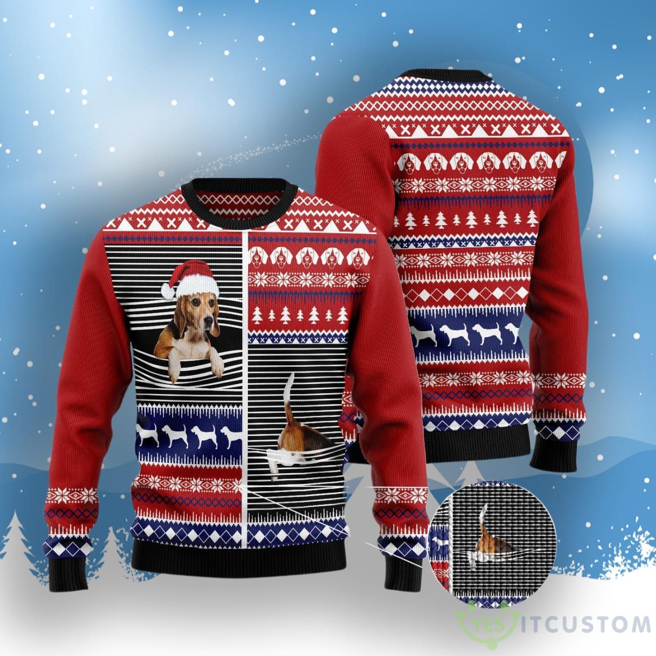 Lovely Beagle Ugly Christmas Sweater 3 Lovely Beagle Ugly Christmas Sweater Product Photo 3