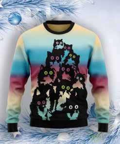 Lovely Black Cat Ugly Christmas Sweater Product Photo 1