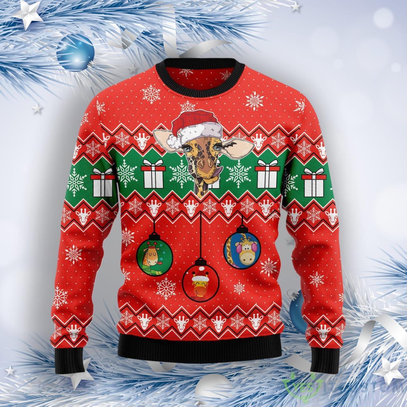 Lovely Giraffe Ugly Christmas Sweater 7 Lovely Giraffe Ugly Christmas Sweater Product Photo 1