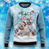 Maltese Dog Peace Love Joy Ugly Christmas Sweater Product Photo 1