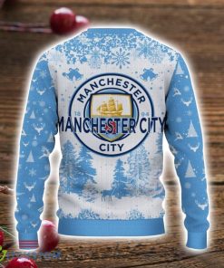 Manchester City 3D Sweater Pine Trees Pattern Ugly Christmas Sweater For Big Fans Product Photo 3