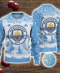 Manchester City 3D Sweater Pine Trees Pattern Ugly Christmas Sweater For Big Fans Product Photo 1