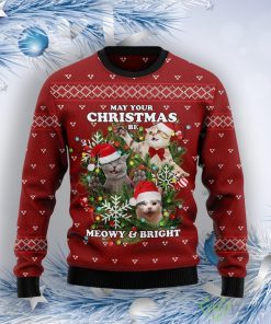 May Your Christmas Be Meowy & Bright Ugly Christmas Sweater Product Photo 1