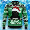 Meowy Black Cat Ugly Christmas Sweater For Men And Women, Meowy Black Cat Product Photo 1