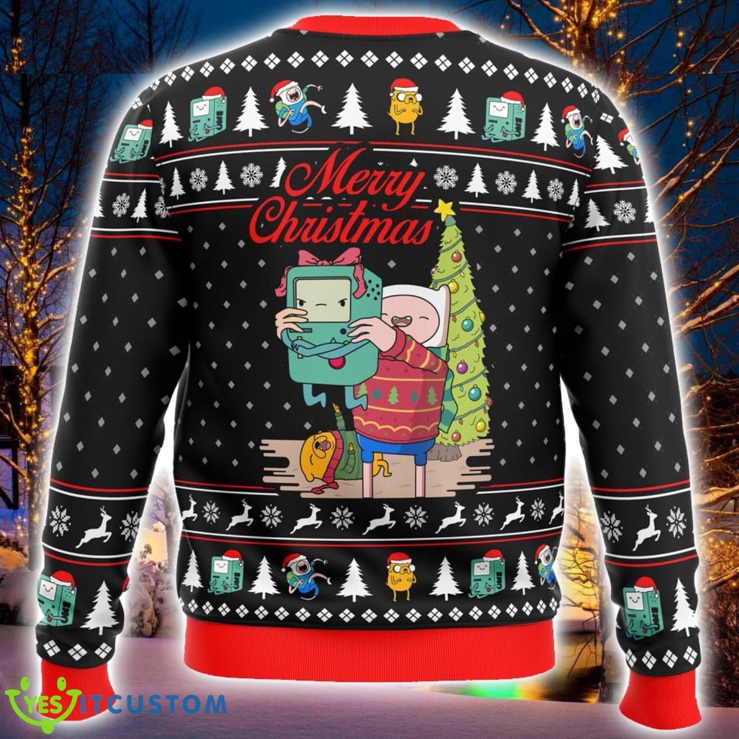 Merry Christmas BMO Finn Aventure Time3D Ugly Christmas Sweater Nice Christmas Gift For Men And Women 3 Merry Christmas BMO Finn Aventure Time3D Ugly Christmas Sweater Nice Christmas Gift For Men And Women Product Photo 3