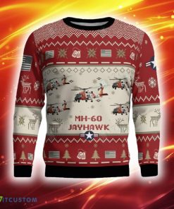 MH 60 Jayhawk MH60 Aircraft Ugly Sweater Red Hot Trending 2023 Gift For Veteran Christmas - MH 60 Jayhawk MH60 Aircraft Ugly Sweater Red Photo 2