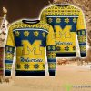 Michigan Wolverines Logo Big Snowflake Pattern Ugly Christmas Sweater Product Photo 1